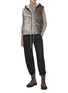 Figure View - Click To Enlarge - BRUNELLO CUCINELLI - Half Zip Sequin Rib Knit Top