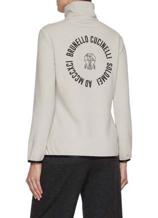 Back View - Click To Enlarge - BRUNELLO CUCINELLI - Monili Zip Fleece Top