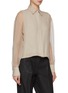 Detail View - Click To Enlarge - BRUNELLO CUCINELLI - Organza Sleeve Feather Hem Silk Shirt