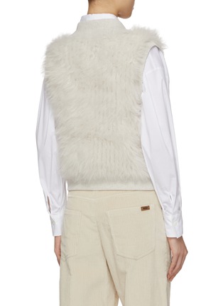 Back View - Click To Enlarge - BRUNELLO CUCINELLI - V-Neck Cashmere Fur Vest