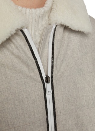  - BRUNELLO CUCINELLI - Hooded Flannel Wool Puffer Jacket