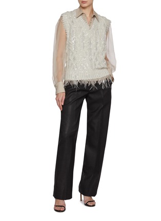 Figure View - Click To Enlarge - BRUNELLO CUCINELLI - Sequin Knit Vest