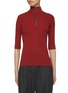 Main View - Click To Enlarge - BRUNELLO CUCINELLI - High Neck Half Zip Wool Top