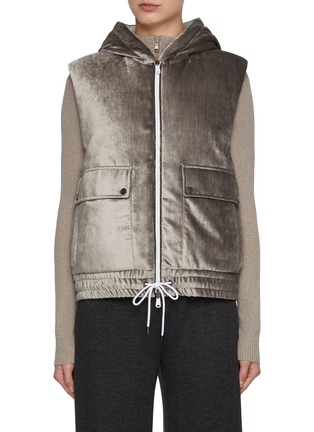 Main View - Click To Enlarge - BRUNELLO CUCINELLI - Velvet Puffer Gilet