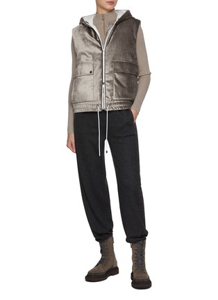 Figure View - Click To Enlarge - BRUNELLO CUCINELLI - Velvet Puffer Gilet