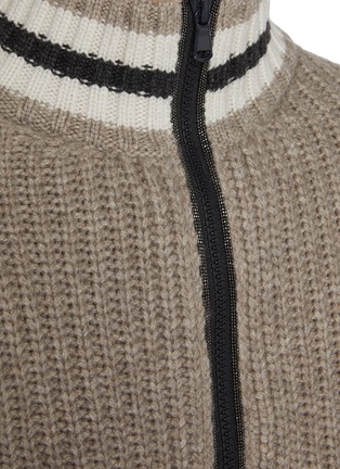  - BRUNELLO CUCINELLI - Zip Up Rib Cashmere Knit Cardigan