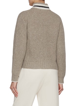 Back View - Click To Enlarge - BRUNELLO CUCINELLI - Zip Up Rib Cashmere Knit Cardigan