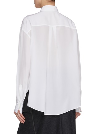 Back View - Click To Enlarge - BRUNELLO CUCINELLI - Monili Collar Silk Shirt