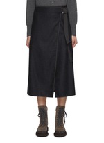 BRUNELLO CUCINELLI | Cargo Pocket Wrap Wool Midi Skirt
