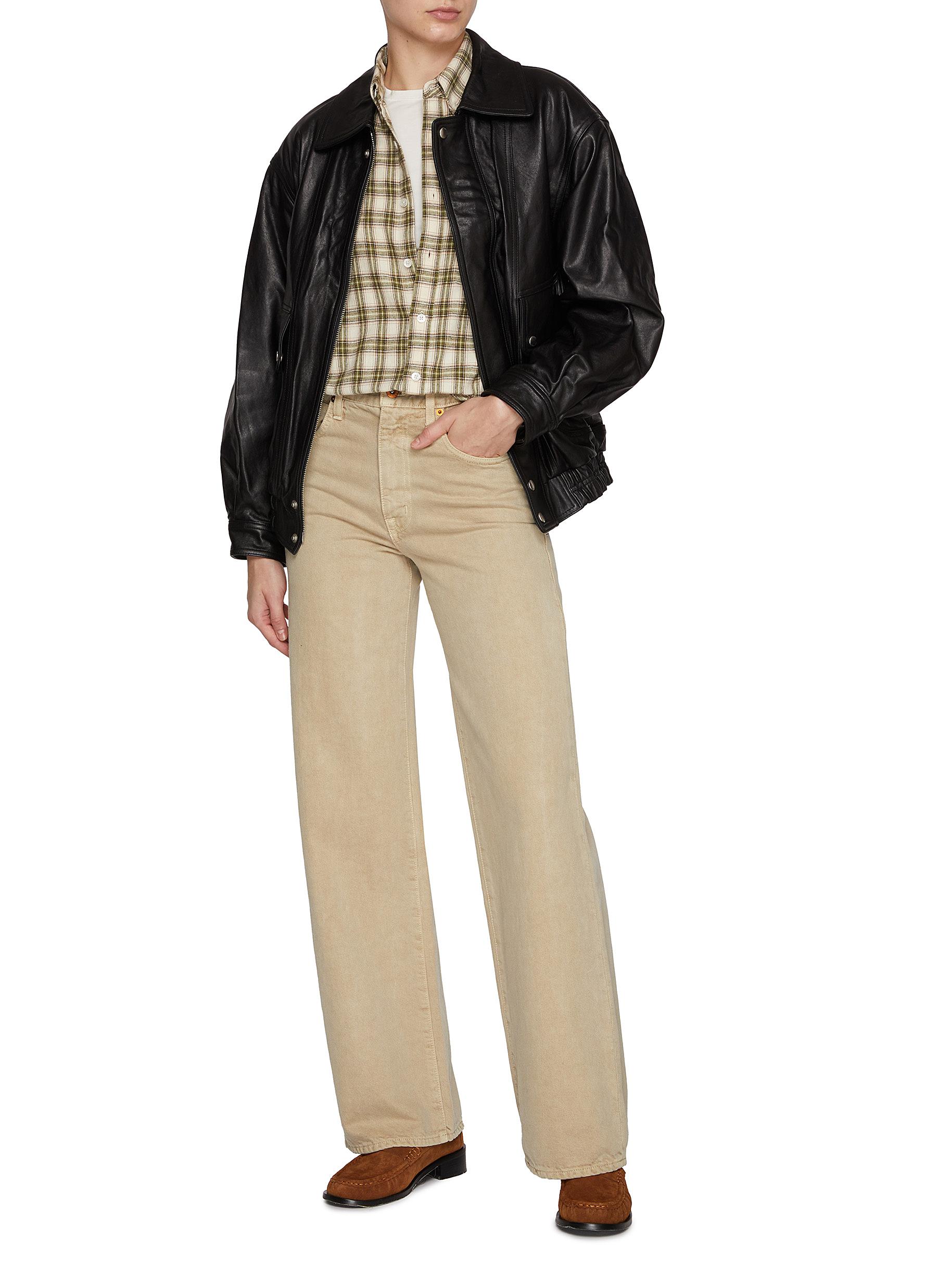 Unisex Oversized Leather Blouson Jacket - Thumbnail 2