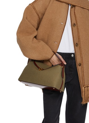 Front View - Click To Enlarge - TOTEME - T-lock Shearling Leather Clutch Bag