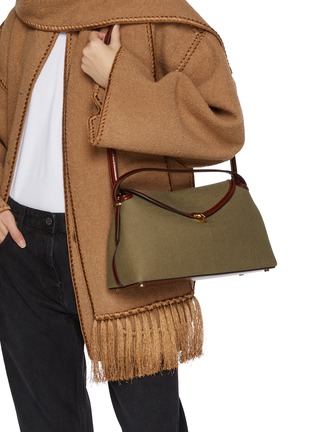 Figure View - Click To Enlarge - TOTEME - T-lock Shearling Leather Clutch Bag