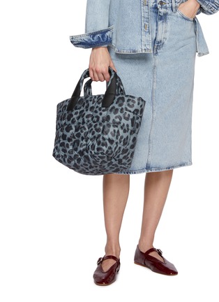 Front View - Click To Enlarge - VEE COLLECTIVE - Small Porter Leopard Print Quilted Tote Bag