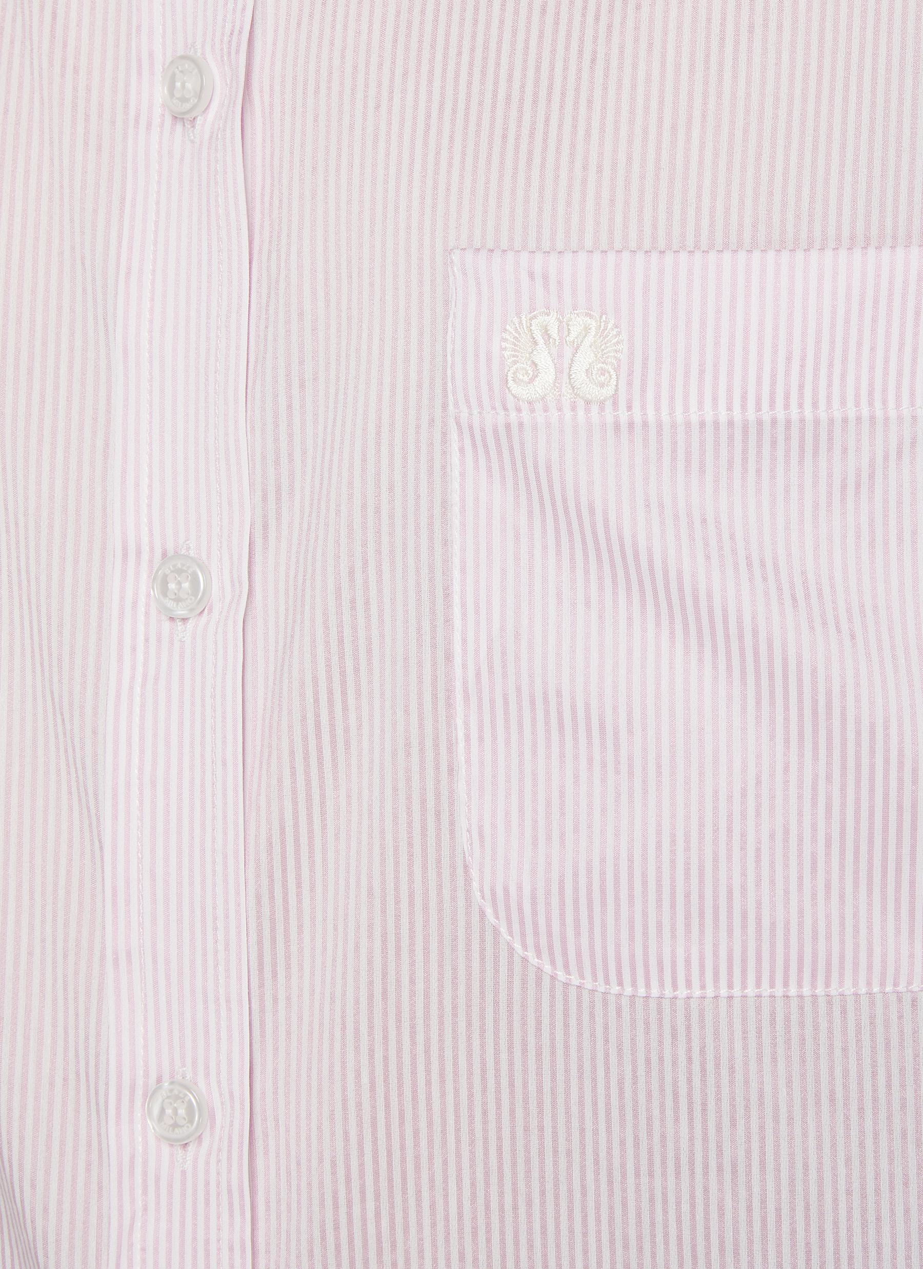 Catalina Anabas Silk Cotton Stripe Shirt - Thumbnail 4