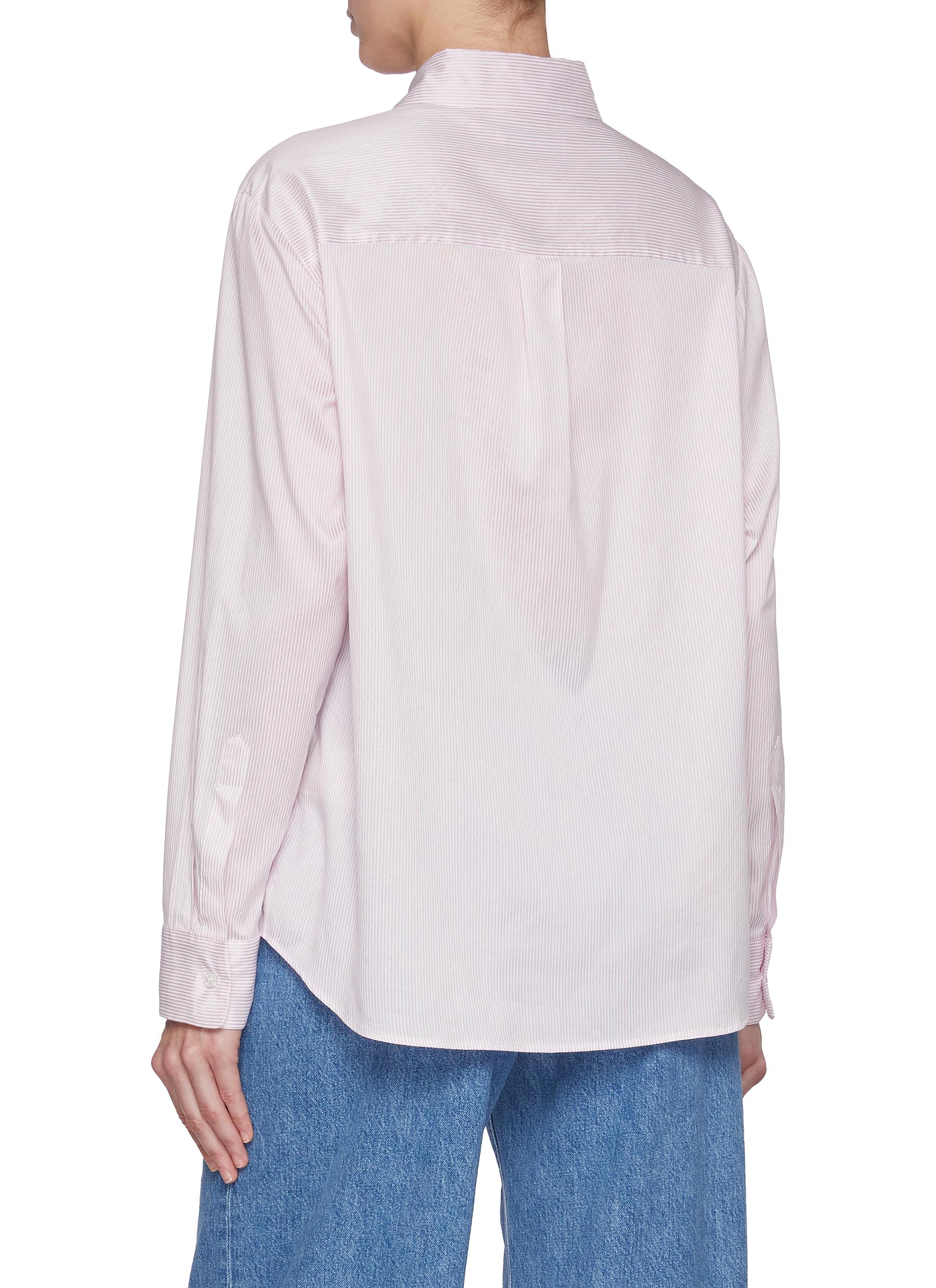 Catalina Anabas Silk Cotton Stripe Shirt - Thumbnail 3