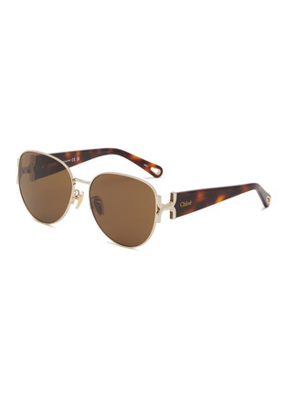 Main View - Click To Enlarge - CHLOÉ - Marcie Metal Round Sunglasses