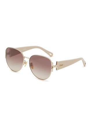 Main View - Click To Enlarge - CHLOÉ - Marcie Metal Round Sunglasses