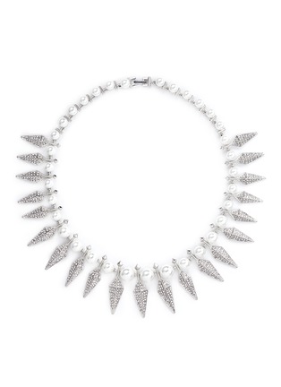 Main View - Click To Enlarge - KENNETH JAY LANE - Pearl and crystal spike necklace