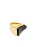 Detail View - Click To Enlarge - MAIYET - Black horn inlay 18k gold plated concave ring