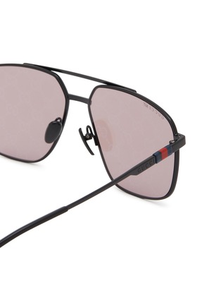 Detail View - Click To Enlarge - GUCCI - Metal Aviator Sunglasses