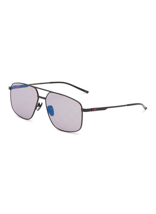 Main View - Click To Enlarge - GUCCI - Metal Aviator Sunglasses