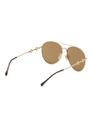 Figure View - Click To Enlarge - GUCCI - Metal Aviator Sunglasses