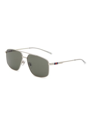 Main View - Click To Enlarge - GUCCI - Metal Aviator Sunglasses