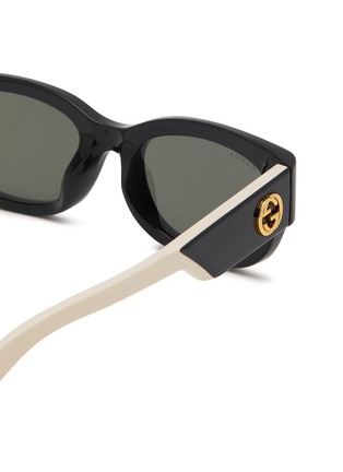 Detail View - Click To Enlarge - GUCCI - Recycled Acetate Oval Sunglasses