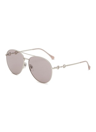 Main View - Click To Enlarge - GUCCI - Metal Aviator Sunglasses