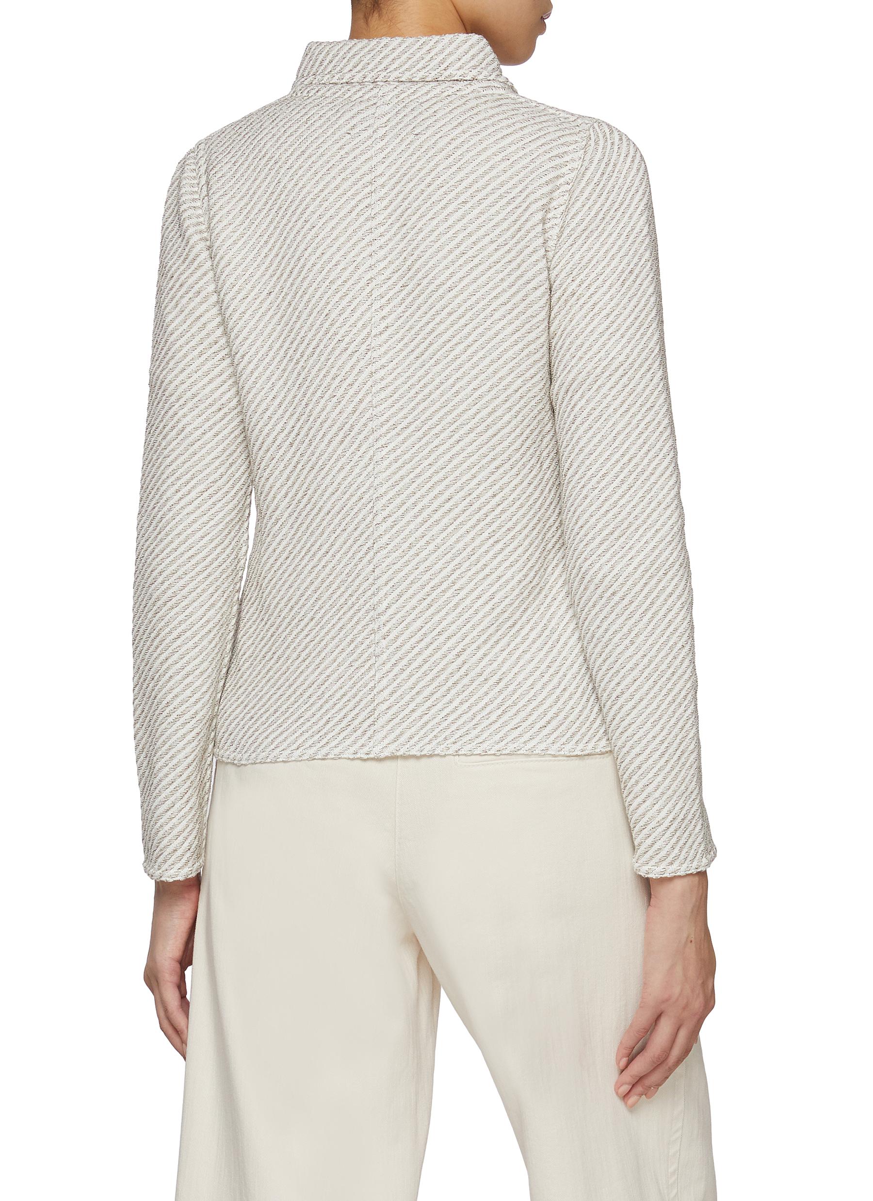 Collared Cotton Blend Cardigan - Thumbnail 3