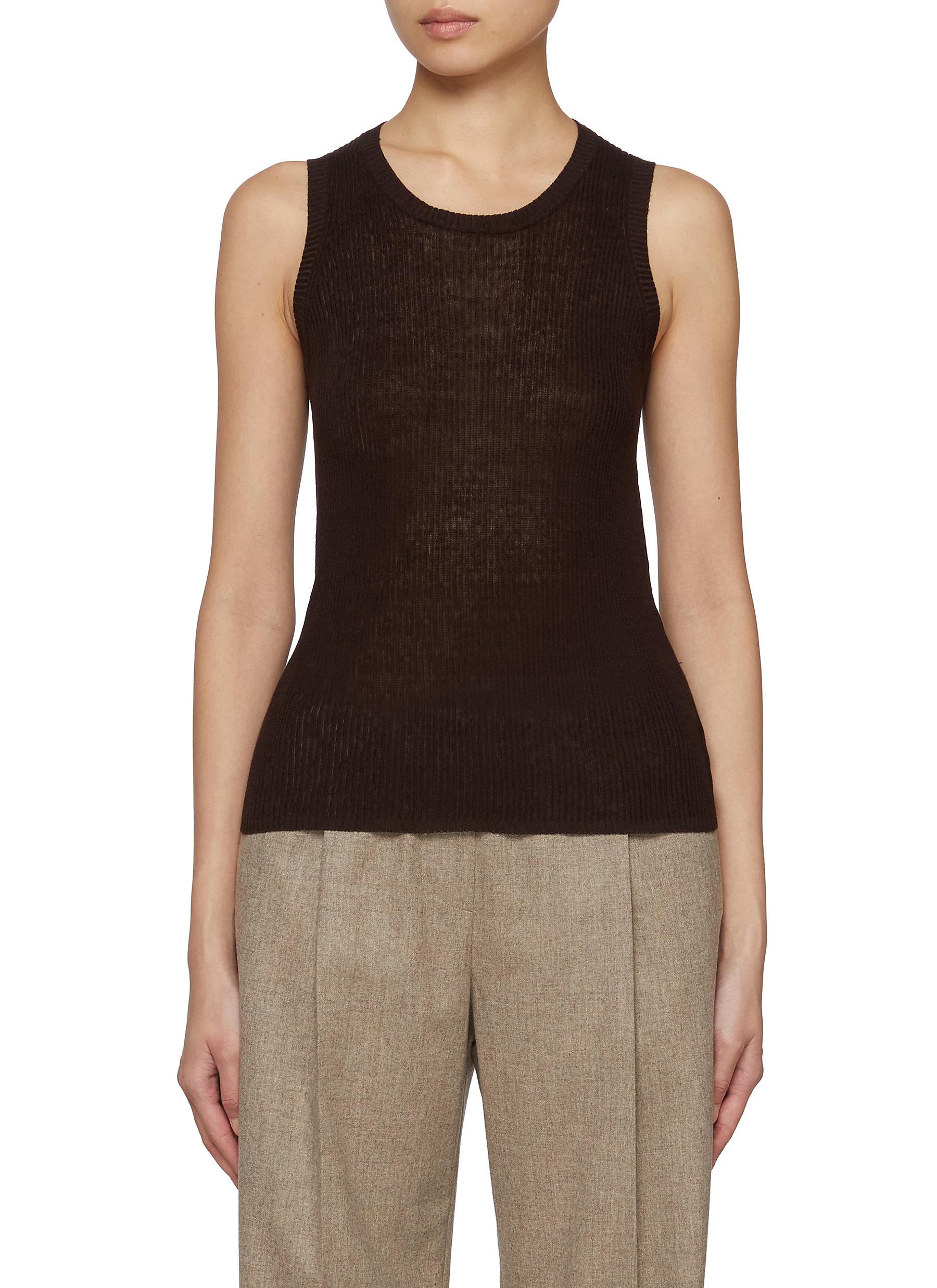 Ribbed Linen Cotton Tank Top - Image 1