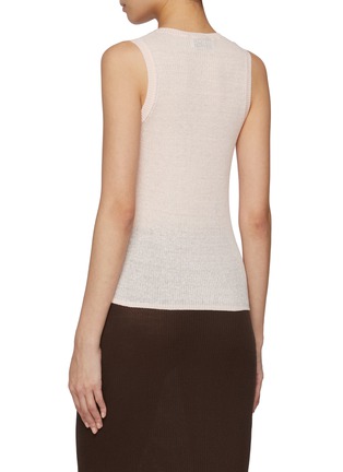 Back View - Click To Enlarge - BRUNO MANETTI - Ribbed Linen Cotton Tank Top