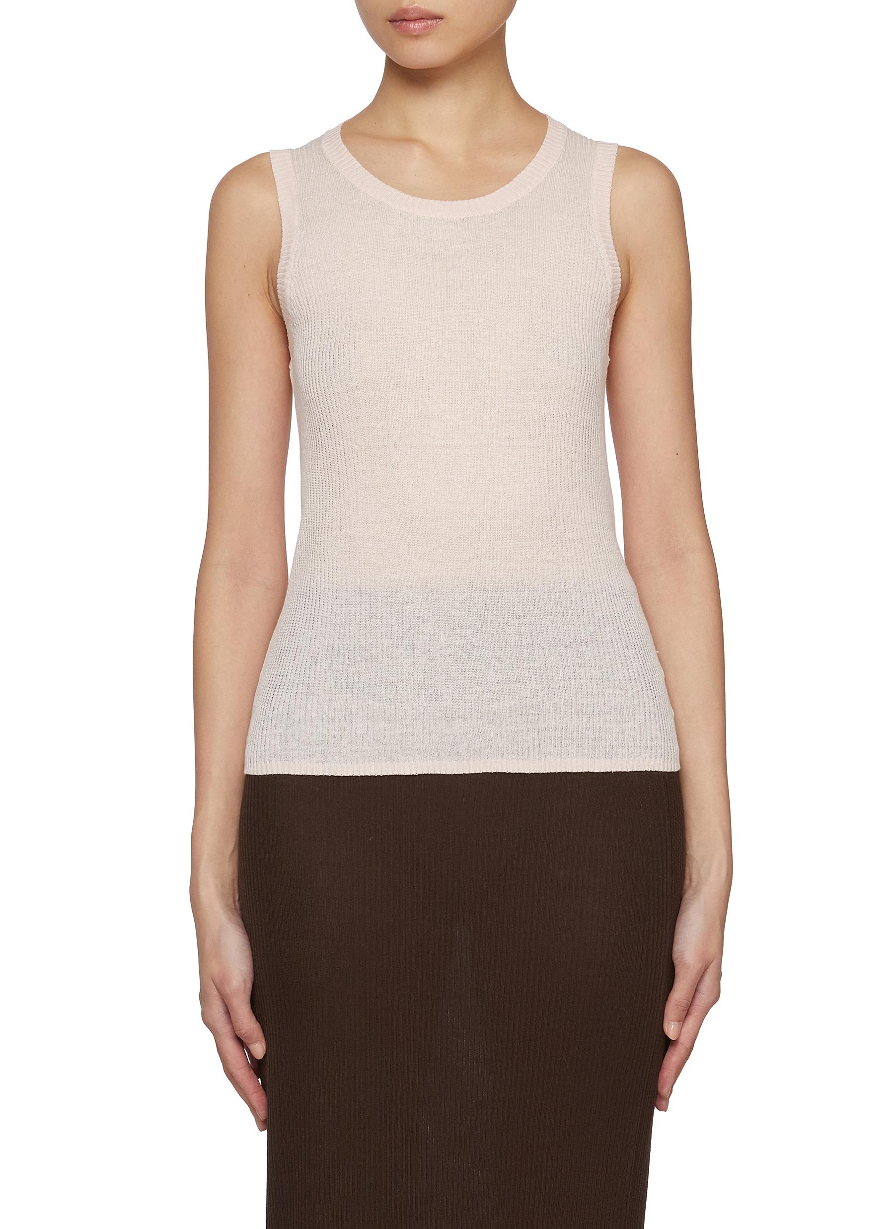 Ribbed Linen Cotton Tank Top