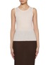 Main View - Click To Enlarge - BRUNO MANETTI - Ribbed Linen Cotton Tank Top