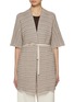 Main View - Click To Enlarge - BRUNO MANETTI - Sequin Embellished Striped Cotton Linen Blend Cardigan