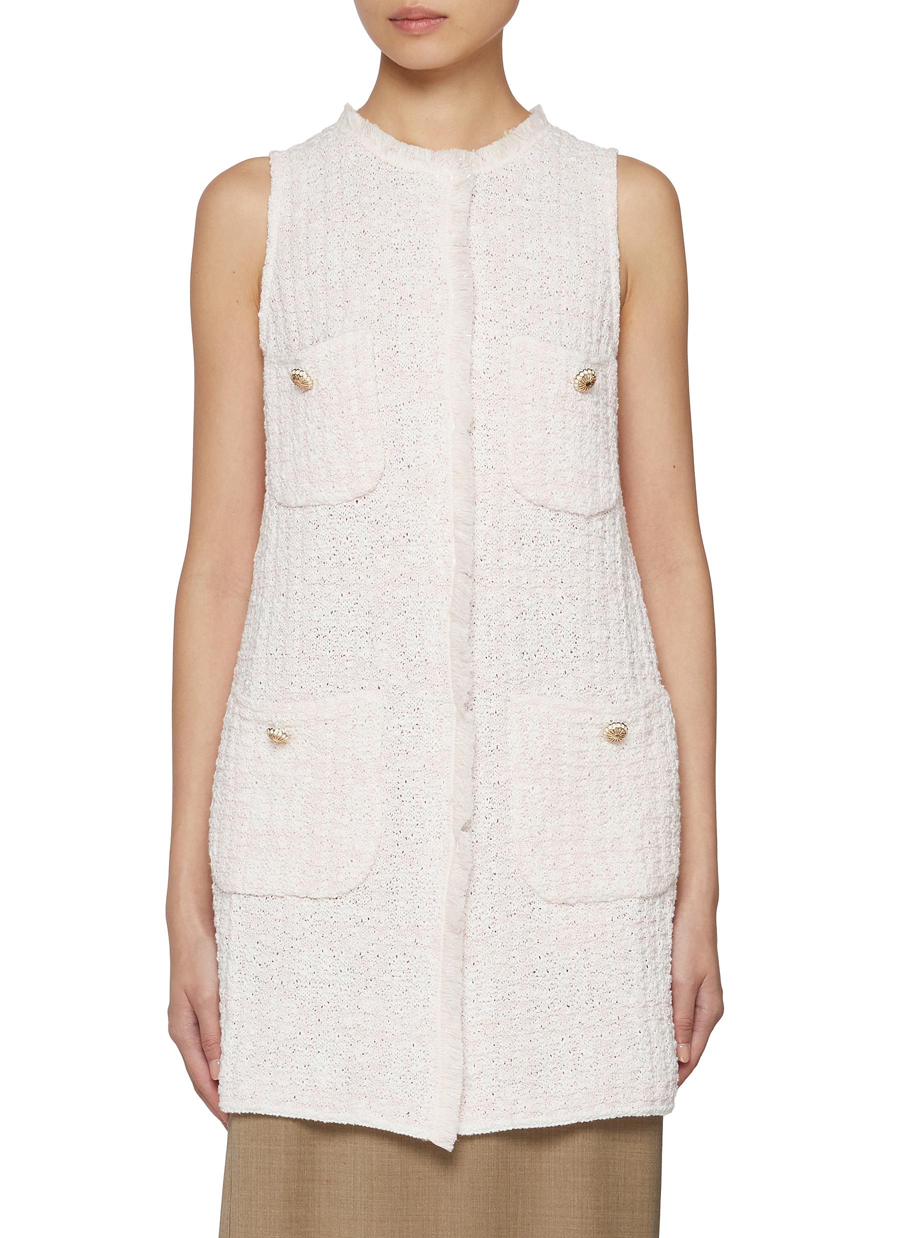 Four Pocket Cotton Blend Long Vest