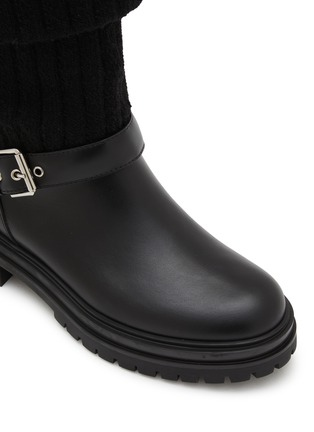 Detail View - Click To Enlarge - GIANVITO ROSSI - Thurso Chelsea Knitted Leather Tall Boots