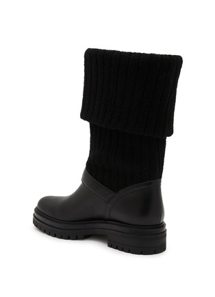  - GIANVITO ROSSI - Thurso Chelsea Knitted Leather Tall Boots