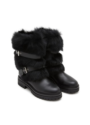 Detail View - Click To Enlarge - GIANVITO ROSSI - Maverick Motorcycle Leather Shearling Boots