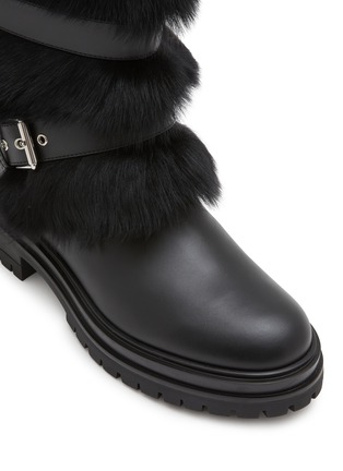 Detail View - Click To Enlarge - GIANVITO ROSSI - Maverick Motorcycle Leather Shearling Boots