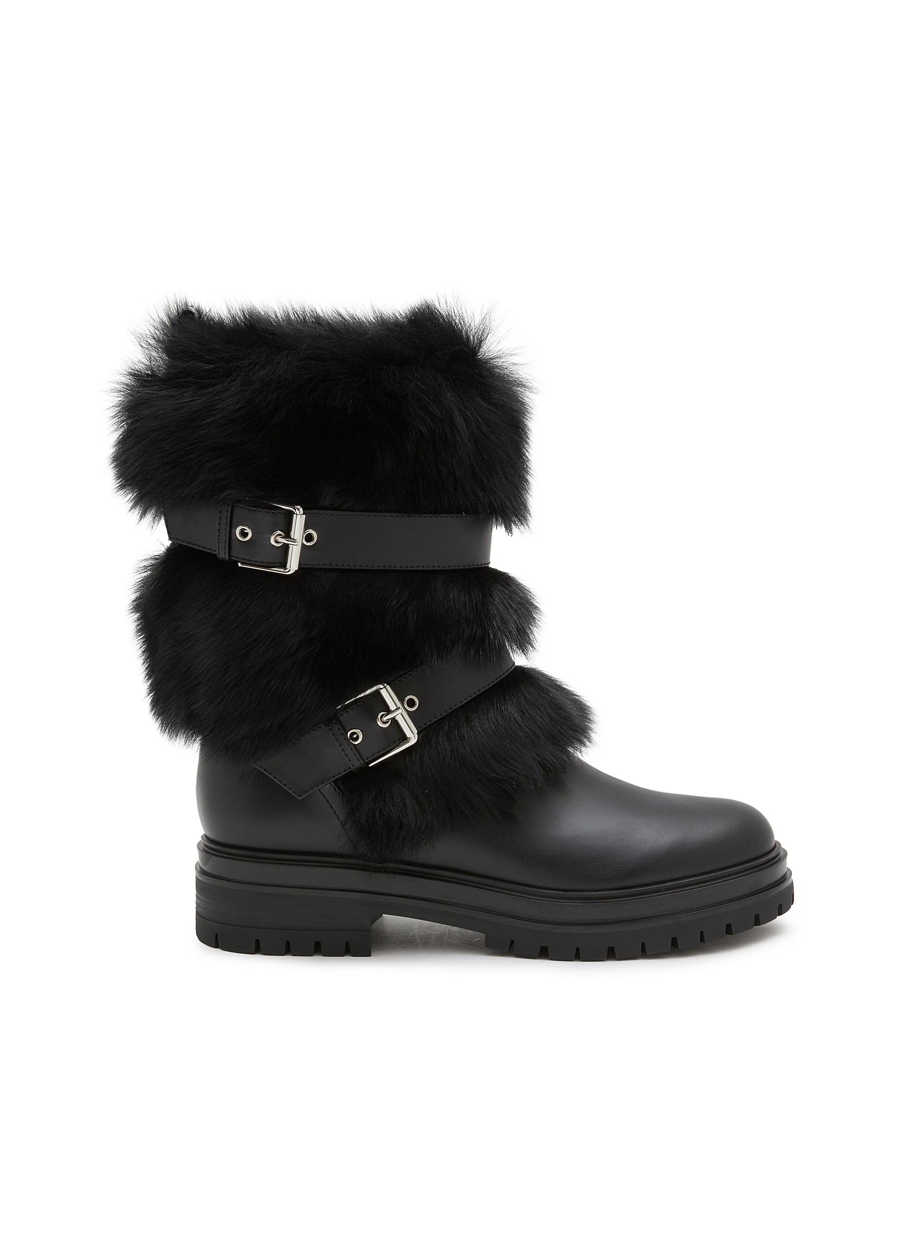 GIANVITO ROSSI | Maverick Motorcycle Leather Shearling Boots