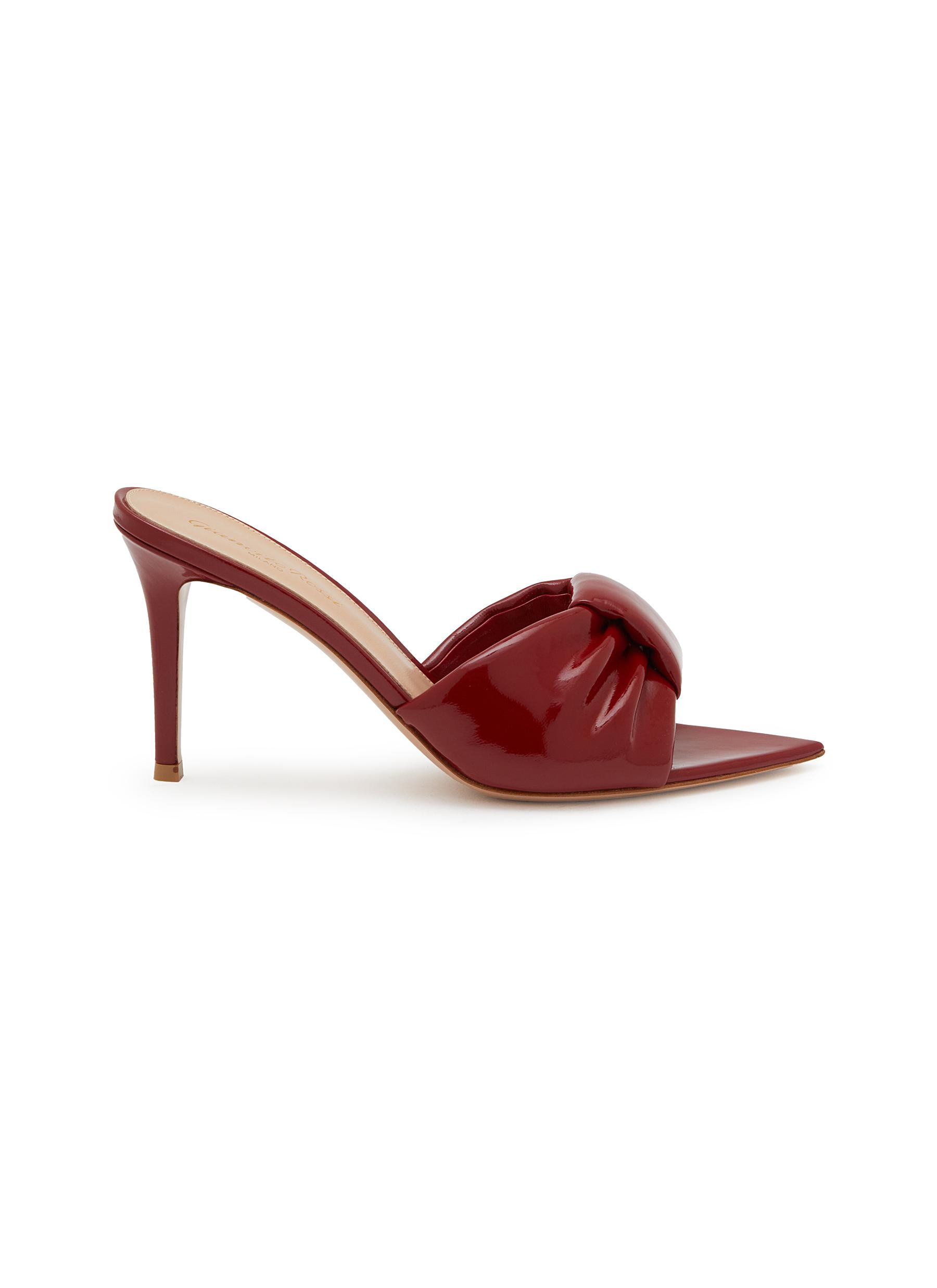 【関税・送料込】GIANVITO ROSSI Amour 85mm レザー ミュール Amour 85 metallic leather mules in gold - Gianvito Rossi