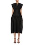 Main View - Click To Enlarge - FABIANA FILIPPI - Cap Sleeves Pleated Cinched Waist Dress