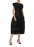 Figure View - Click To Enlarge - FABIANA FILIPPI - Cap Sleeves Pleated Cinched Waist Dress