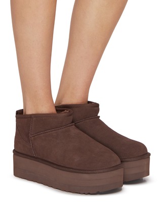 Figure View - Click To Enlarge - UGG - Classic Ultra Mini Suede Platform Ankle Boots