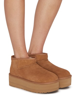 Figure View - Click To Enlarge - UGG - Classic Ultra Mini Suede Platform Ankle Boots