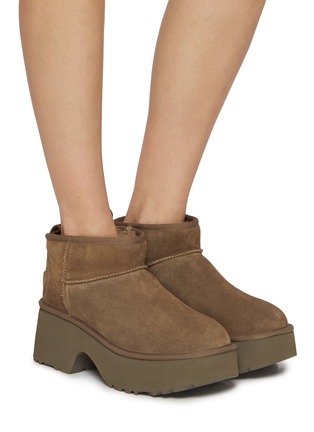 Figure View - Click To Enlarge - UGG - Classic Ultra Mini New Heights Suede Ankle Boots