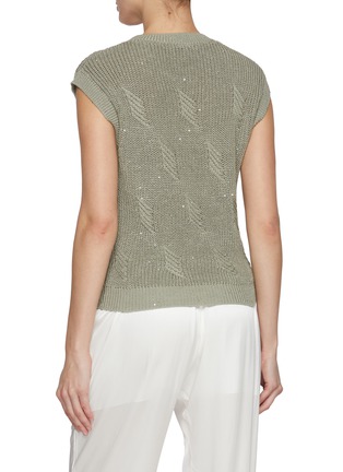 Back View - Click To Enlarge - PESERICO - Sequin Embellished Knit Top