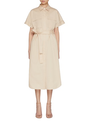 Main View - Click To Enlarge - PESERICO - Two Pocket Belted Shirt Dress