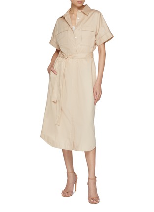 Figure View - Click To Enlarge - PESERICO - Two Pocket Belted Shirt Dress